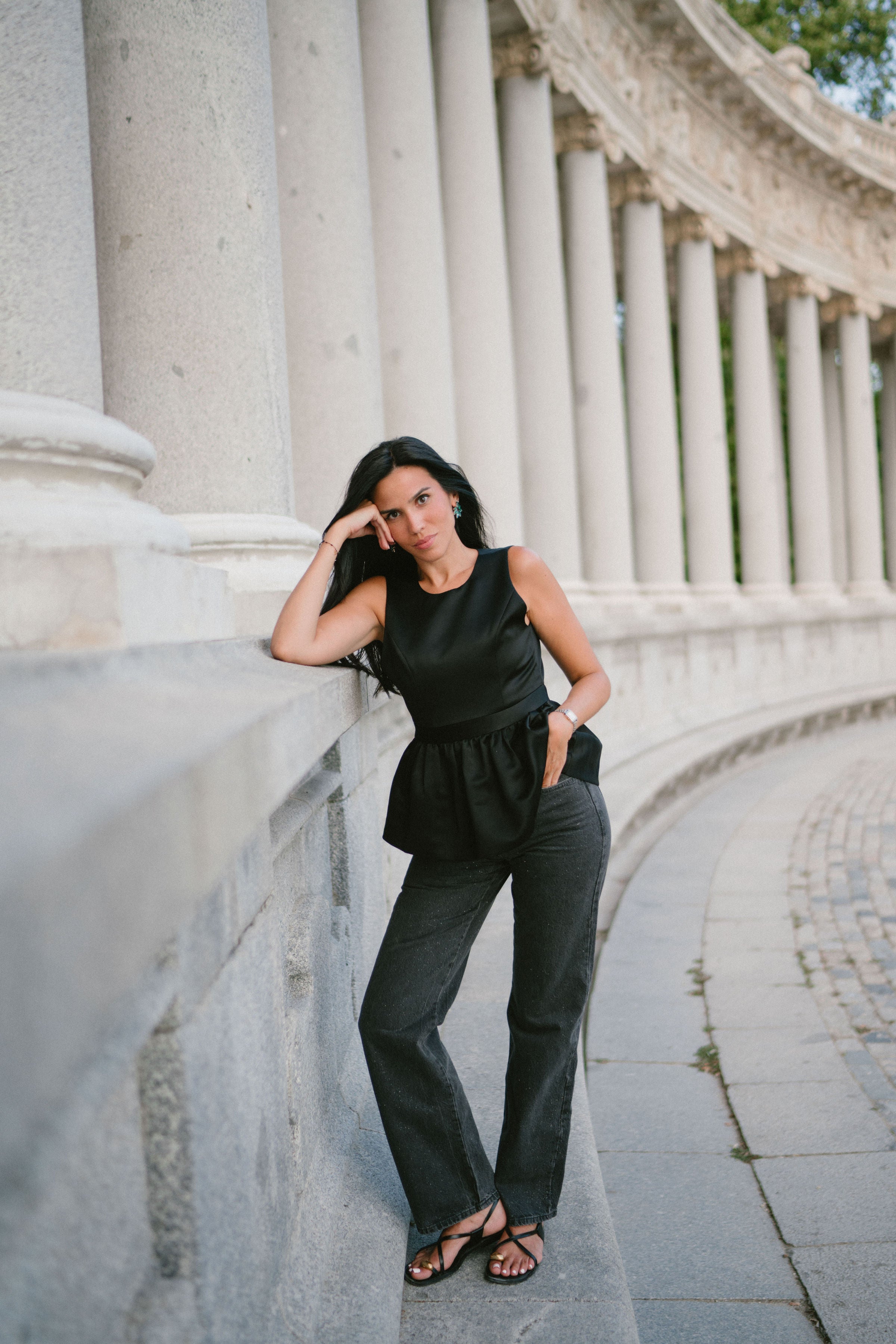 TOP NEGRO CON POPELÍN