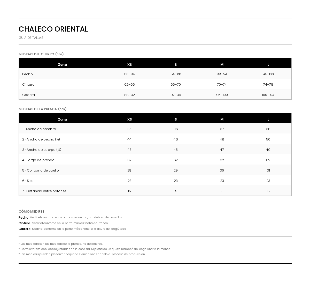 CHALECO ORIENTAL