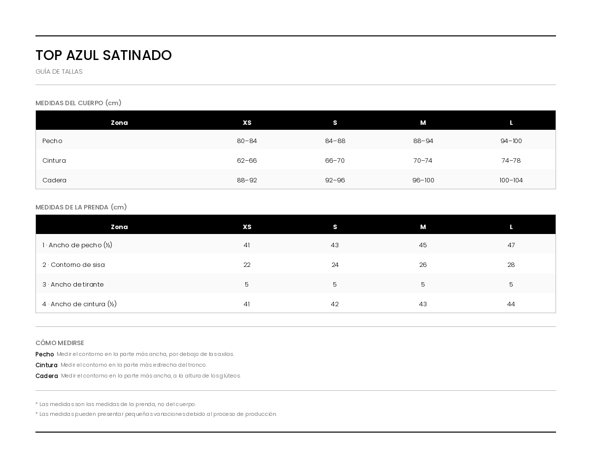 TOP AZUL SATINADO